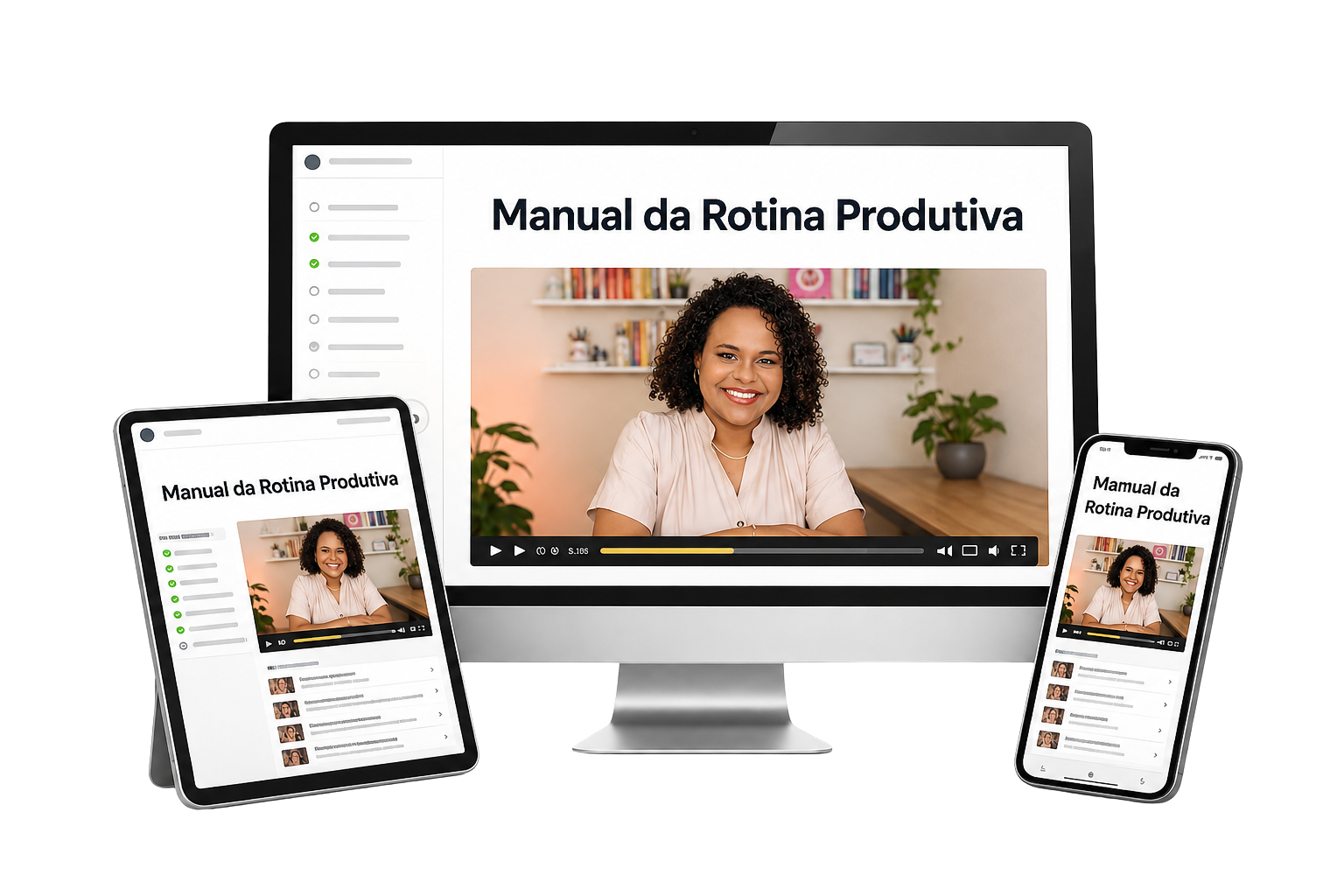 Manual da Rotina Produtiva — visualização em computador, tablet e celular